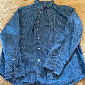 American Eagle Men’s classic fit dress shirt color blue and white size large